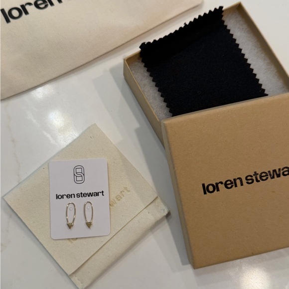 NWT Loren Stewart Mini Safety Pin Earrings - Picture 2 of 6